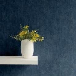 Muriva Linen Textured Wallpaper (10m X 53cm) (Blue) 6 Muriva Linen Textured Wallpaper (10m X 53cm) (Blue) -MURIVA SHOP 70356075 3