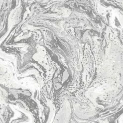 Muriva Skinnydip Marble Wallpaper (10m X 53cm) (Grey/Silver)