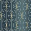 Muriva Kayla Geometric Metallic Textured Wallpaper (One Size) (Blue/Bronze)