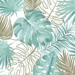 Muriva Tropical Leaves Wallpaper (32.1ft X 21in) (Green)