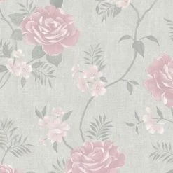 Muriva Rosalind Floral Wallpaper (10m X 53cm) (Pink)