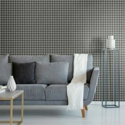 Alternative view of Muriva Houndstooth Textured Wallpaper (10m X 53cm) (Black/White)