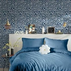 Alternative view of Muriva Skinnydip Daisy Wallpaper (10m X 53cm) (Blue)