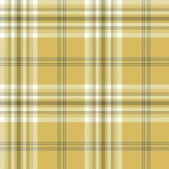 Muriva Catherine Lansfield Kelso Checked Wallpaper (10cm X 53cm) (Ochre Yellow)