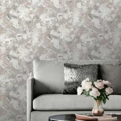 Alternative view of Muriva Elixir Marble Wallpaper (10m X 53cm) (Grey/Gold)