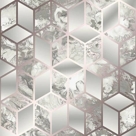 Muriva Elixir Marble Wallpaper (10m X 53cm) (Rose Gold) 1 Muriva Elixir Marble Wallpaper (10m X 53cm) (Rose Gold)