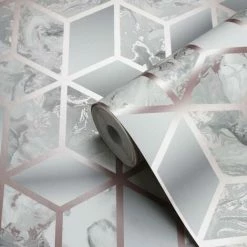 Alternative view of Muriva Elixir Marble Wallpaper (10m X 53cm) (Rose Gold)