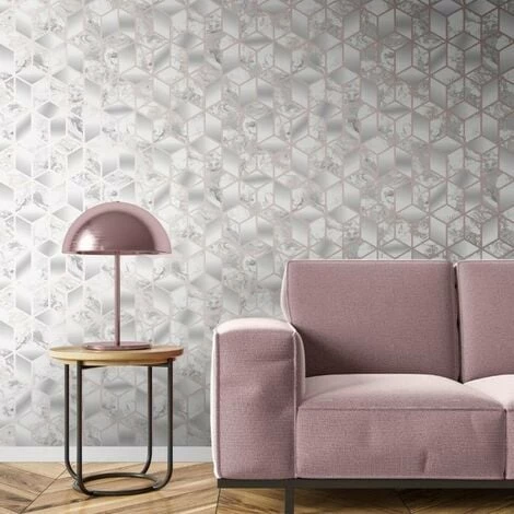Muriva Elixir Marble Wallpaper (10m X 53cm) (Rose Gold) 3 Muriva Elixir Marble Wallpaper (10m X 53cm) (Rose Gold) - Image 3