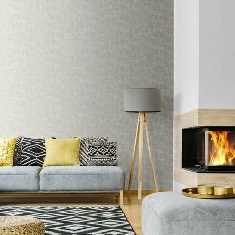 Muriva Darcy James Linen Texture Grey Wallpaper 173531 - Plain Fabric Effect 2 Muriva Darcy James Linen Texture Grey Wallpaper 173531 - Plain Fabric Effect - Image 2