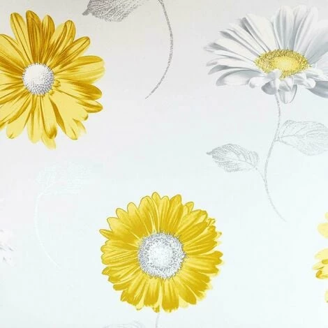 MURIVA Light Grey Rose Gold Pink Flowers Metallic Floral Daisy Smooth Wallpaper 111507 1 MURIVA Light Grey Rose Gold Pink Flowers Metallic Floral Daisy Smooth Wallpaper 111507