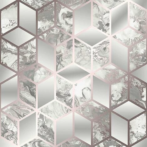 Muriva Elixir Cube Wallpaper - Rose Gold - 166511 1 Muriva Elixir Cube Wallpaper - Rose Gold - 166511