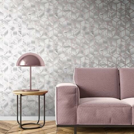Muriva Elixir Cube Wallpaper - Rose Gold - 166511 2 Muriva Elixir Cube Wallpaper - Rose Gold - 166511 - Image 2