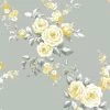 Muriva Catherine Lansfield Canterbury Floral Wallpaper (One Size) (Grey/Ochre)