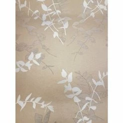 Silver Gold Leaf Floral Wallpaper Metallic Foil Silhouette Vinyl Flowers Muriva -MURIVA SHOP 8766238 3